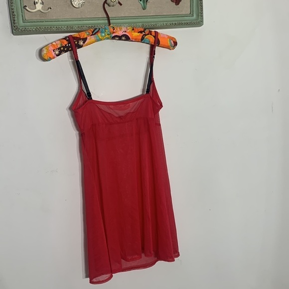 Victoria secret red sheer medium Teddy mini dress - Picture 5 of 6